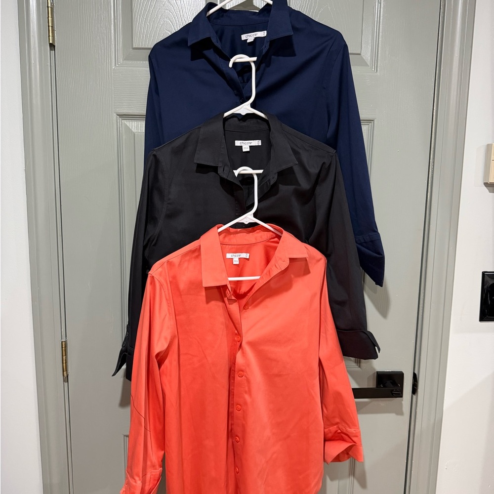 Talbots Women's Button down Blouses - Navy, Black, Coral